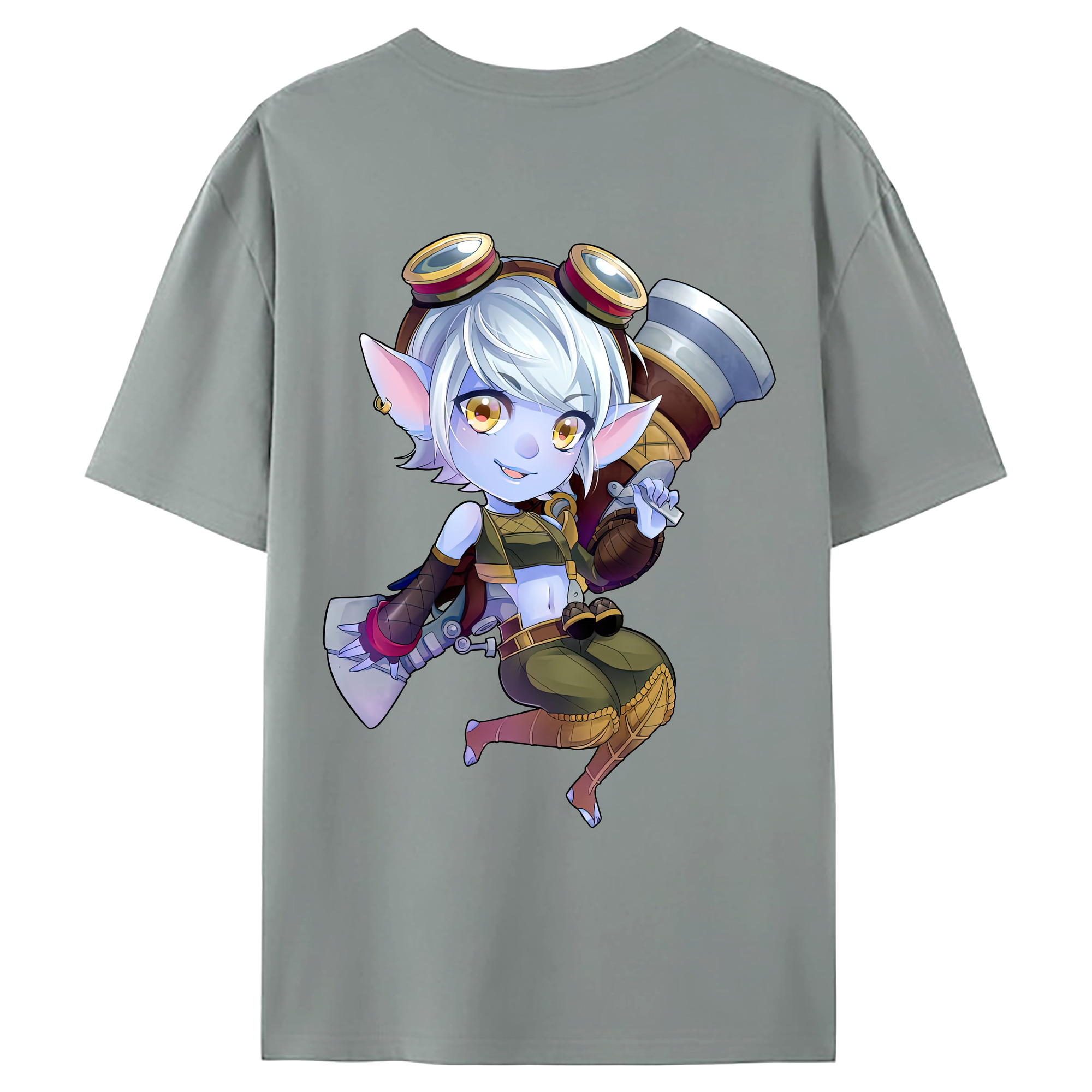 （画像用） リーグ・オブ・レジェンド League of Legends LOL 綿100％ メンズ半袖Tシャツ（バックプリント） 通気性